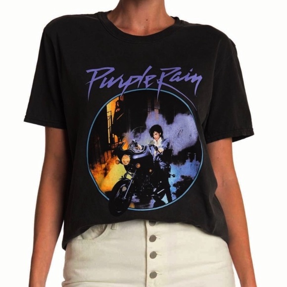 PRINCE Purple Rain Black Graphic T-shirt XL NWOT